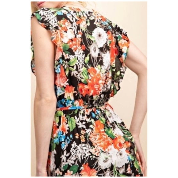 KORI ⚠️FINAL MARKDOWN⚠️ FLOWER PRINT WRAP DRESS - Picture 8 of 8